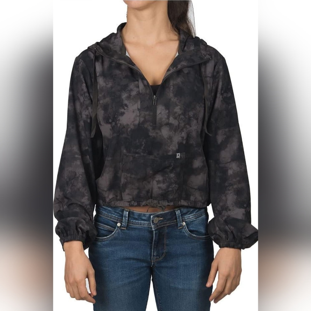 Hurley Vintage Black Dreamy Tie Dye Quarter Zip Windbreaker
